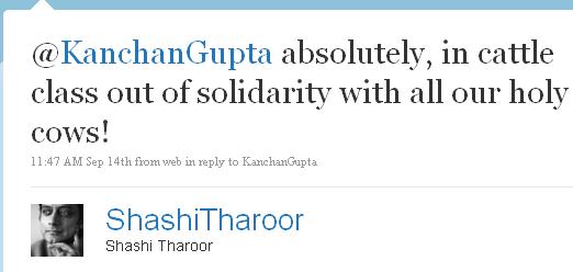 twitter tharoor remark twitter india  Most Controversial Tweet of 2009 in India 