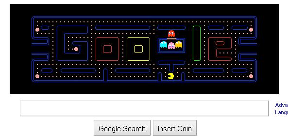 google-doodle-pacman google doodle pacman google Google Celebrates Pac Man Anniversary