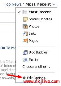 Facebook news feed option1 facebook  Facebook Not Showing Feed of All Your Friends 