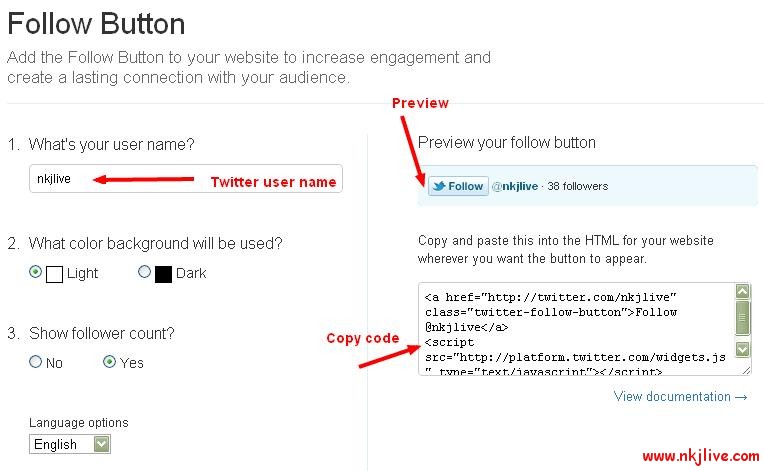 twitter-follow-button twitter follow button twitter Add New Follow Button of Twitter on your Blog